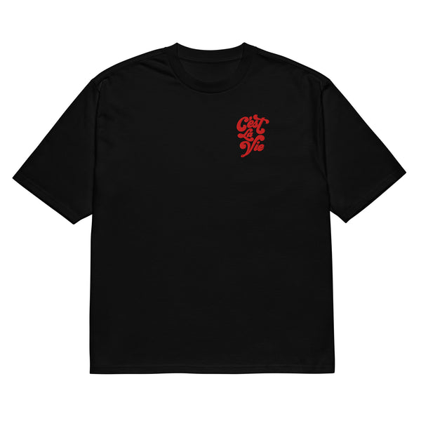 Embroidered Oversized T-Shirt Unisex Black