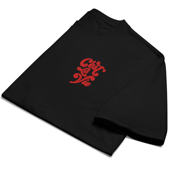 Embroidered Oversized T-Shirt Unisex Black