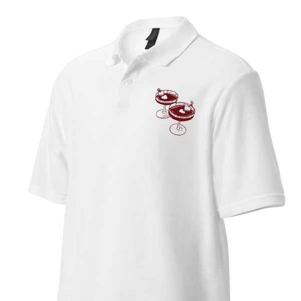 Embroidered Polo White Unisex