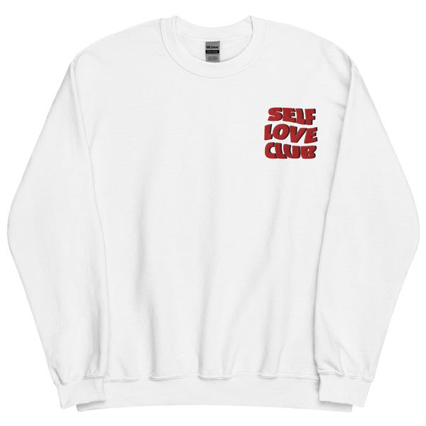 Cotton Embroided Crewneck Sweater Unisex White