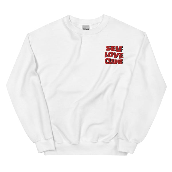Cotton Embroided Crewneck Sweater Unisex White