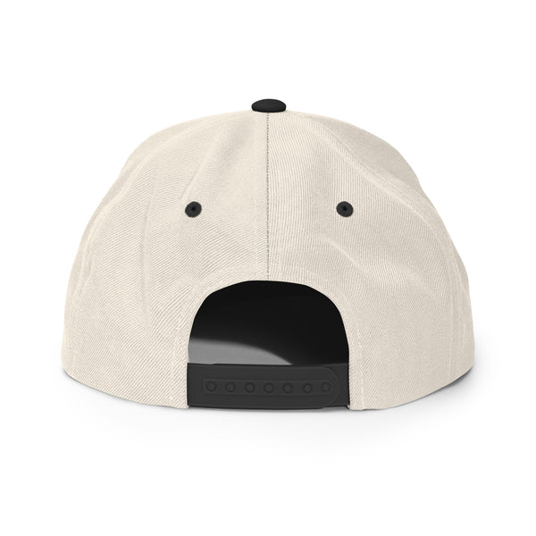 Classic Snapback Embroidered Beige & Black Unisex