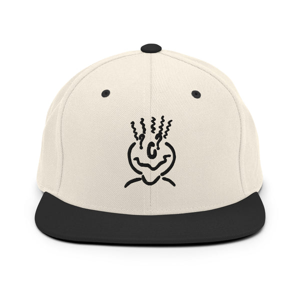 Classic Snapback Embroidered Beige & Black Unisex