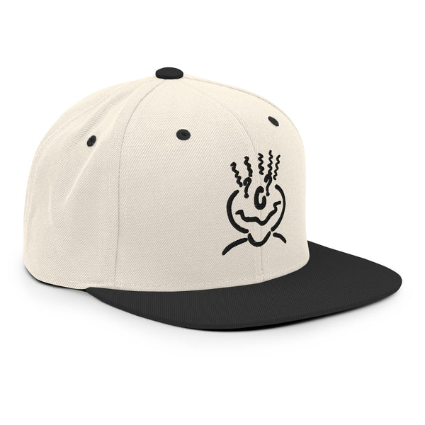 Classic Snapback Embroidered Beige & Black Unisex