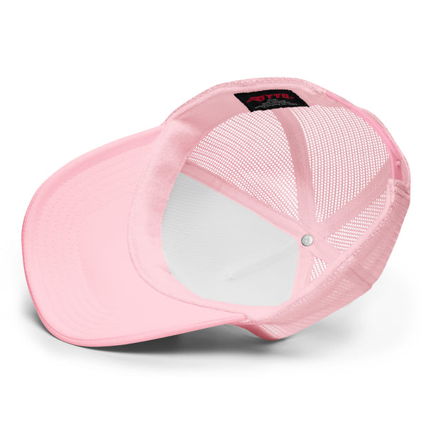Foam Trucker Embroidered Hat Pink & White