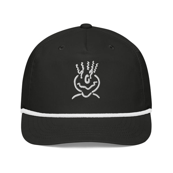 Golf Rope Cap Embroidered Black & White Unisex