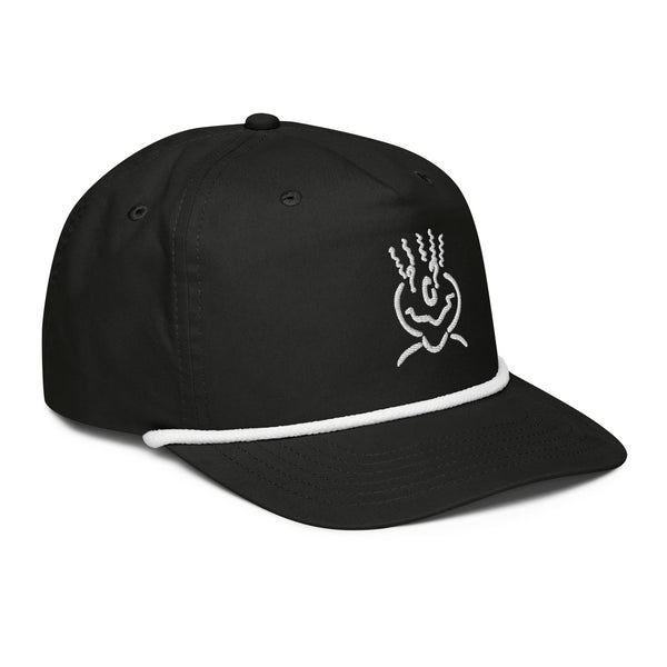 Golf Rope Cap Embroidered Black & White Unisex