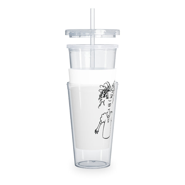 Plastic Tumbler with Straw
