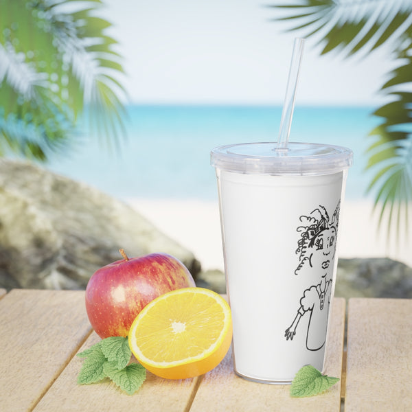 Plastic Tumbler with Straw