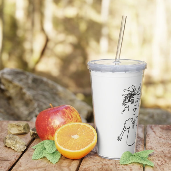 Plastic Tumbler with Straw