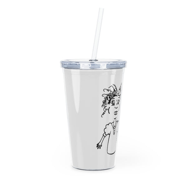 Plastic Tumbler with Straw