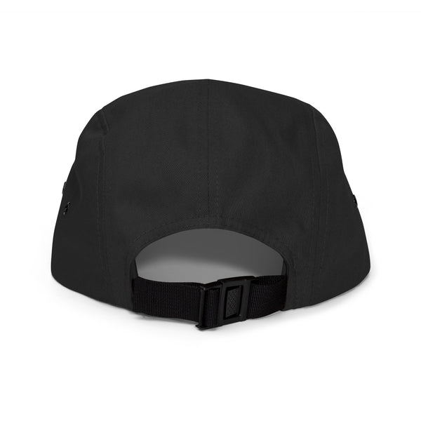 Embroided 5 Panel Cap Black & White
