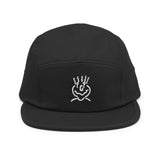 Embroided 5 Panel Cap Black & White