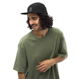 Embroided 5 Panel Cap Black & White