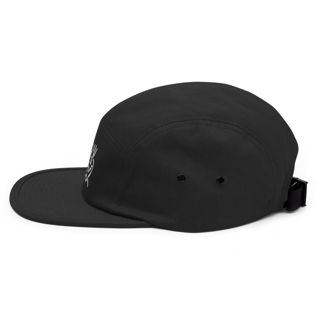 Embroided 5 Panel Cap Black & White