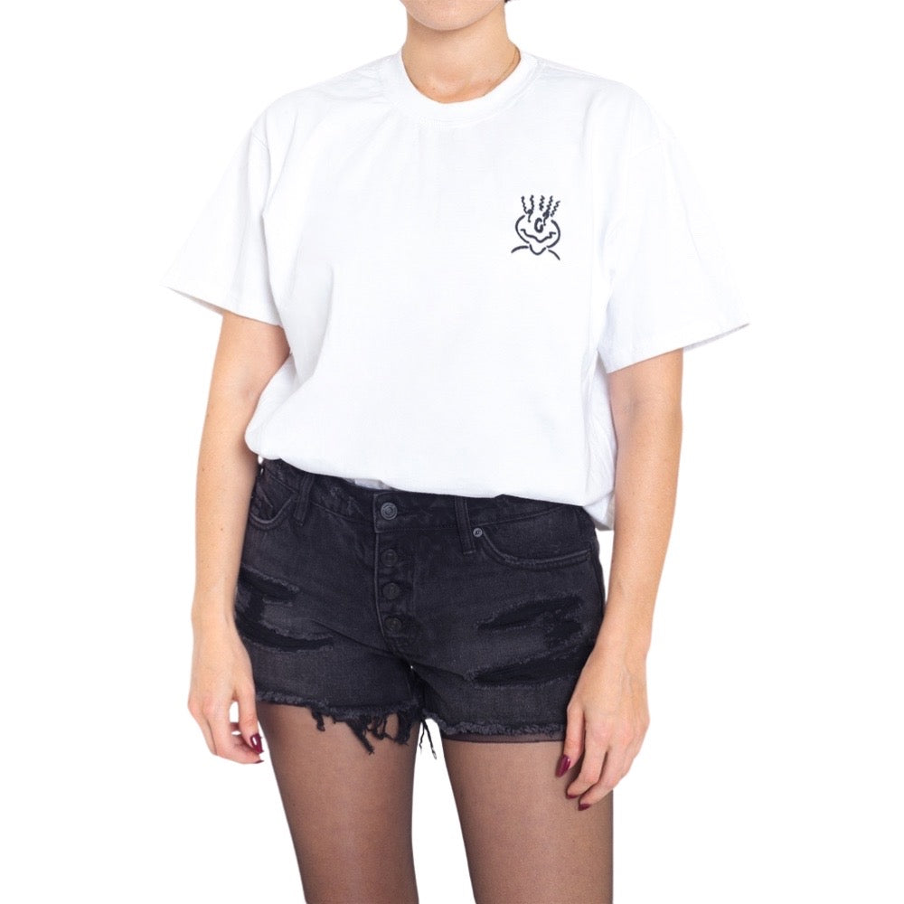 Embroided White T-Shirt Unisex