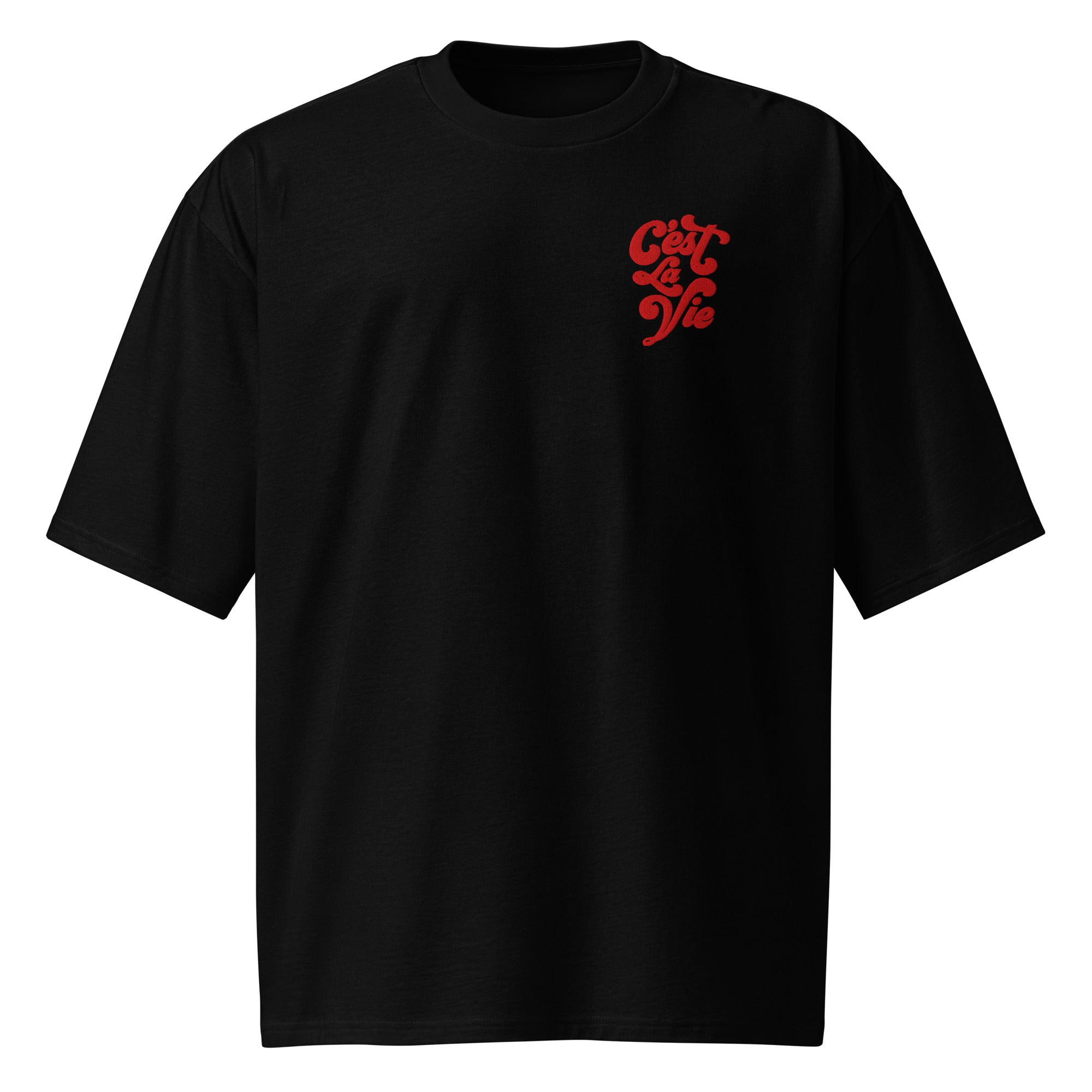 Embroidered Oversized T-Shirt Unisex Black