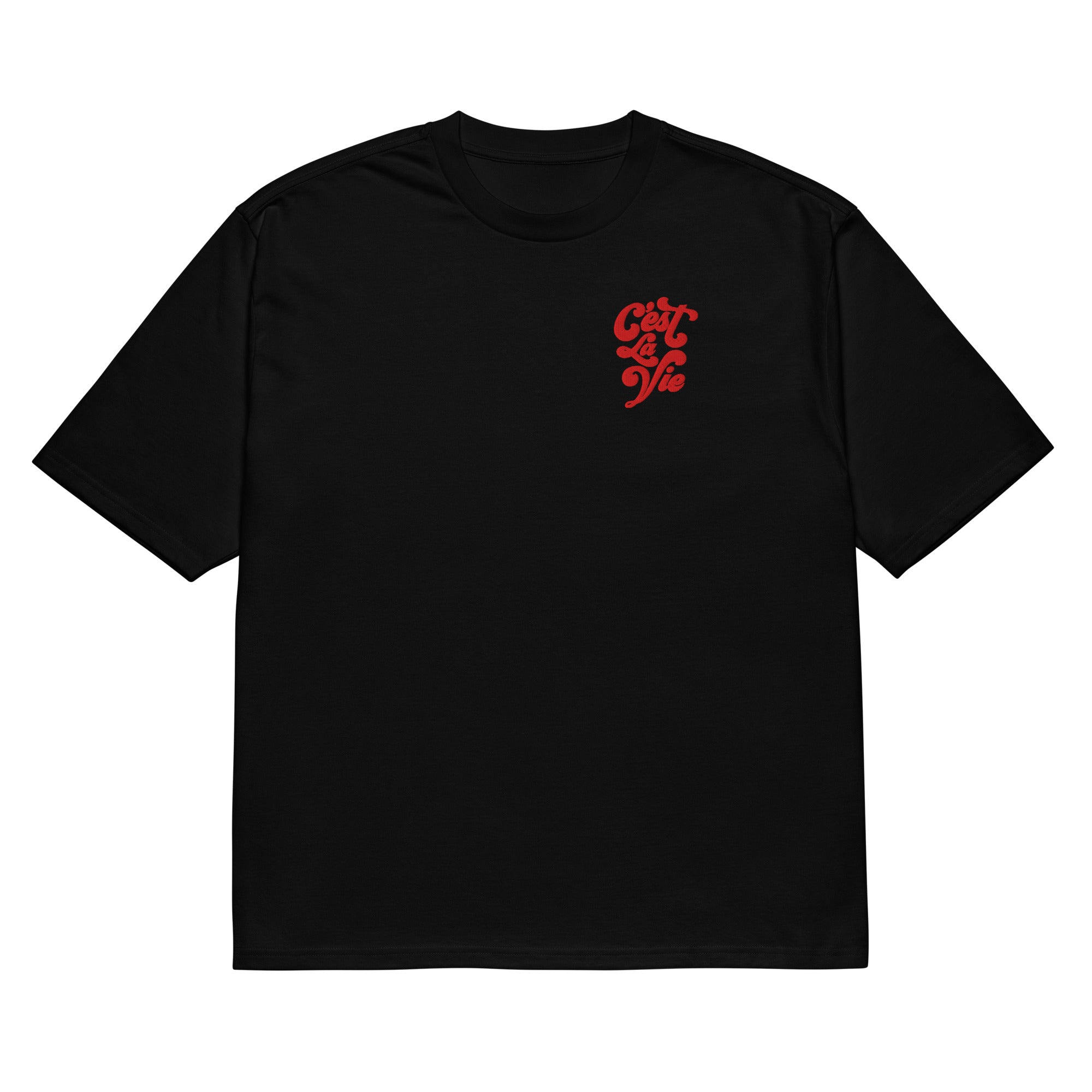 Embroidered Oversized T-Shirt Unisex Black