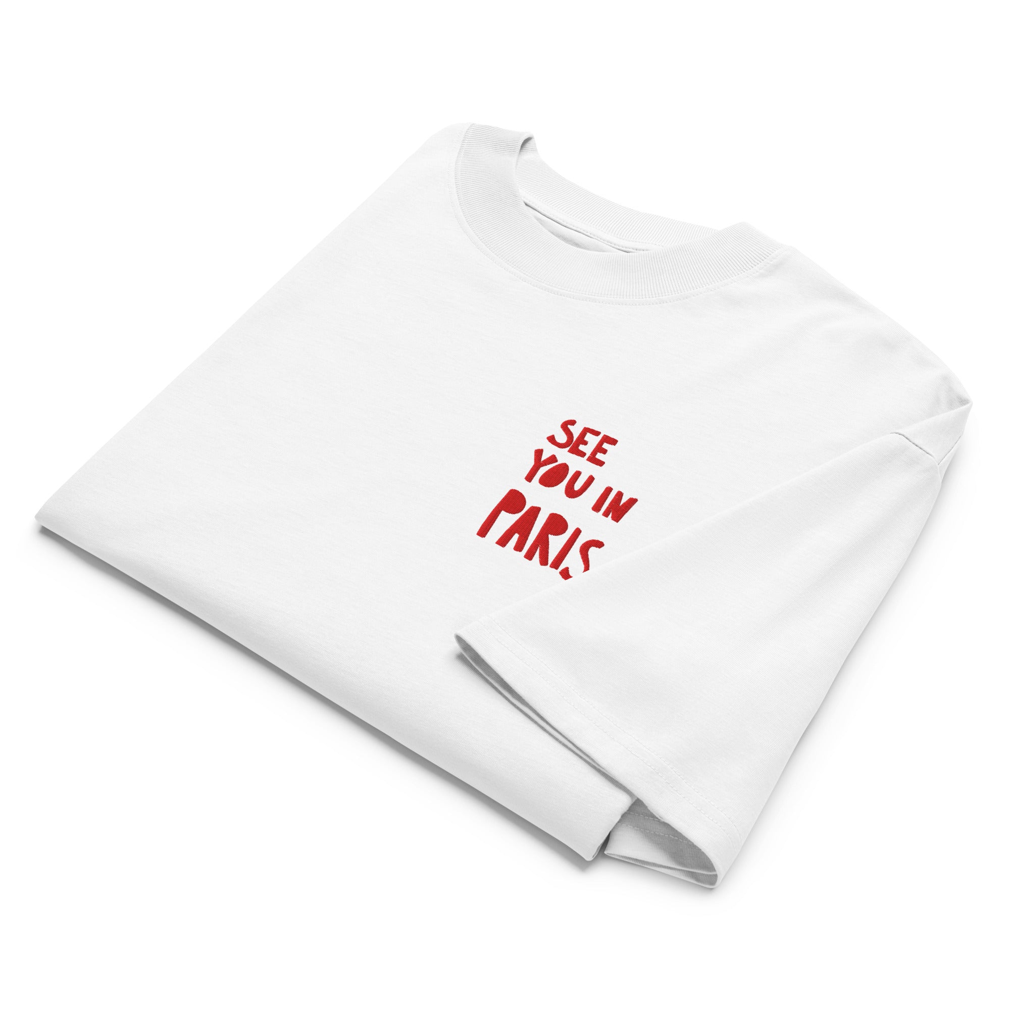 Embroidered Oversized T-Shirt Unisex White