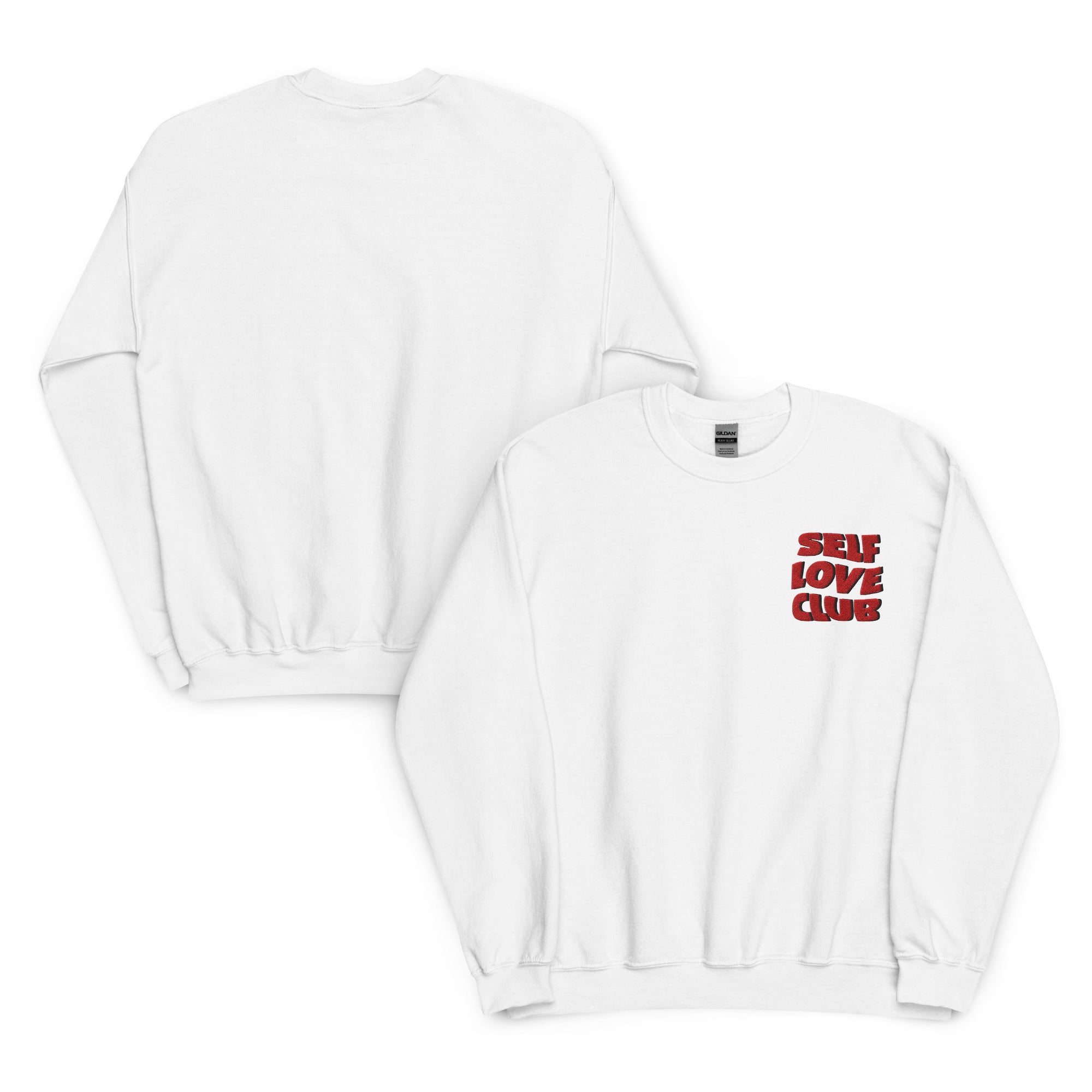 Cotton Embroided Crewneck Sweater Unisex White
