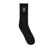 Embroided Black Middle Length Socks