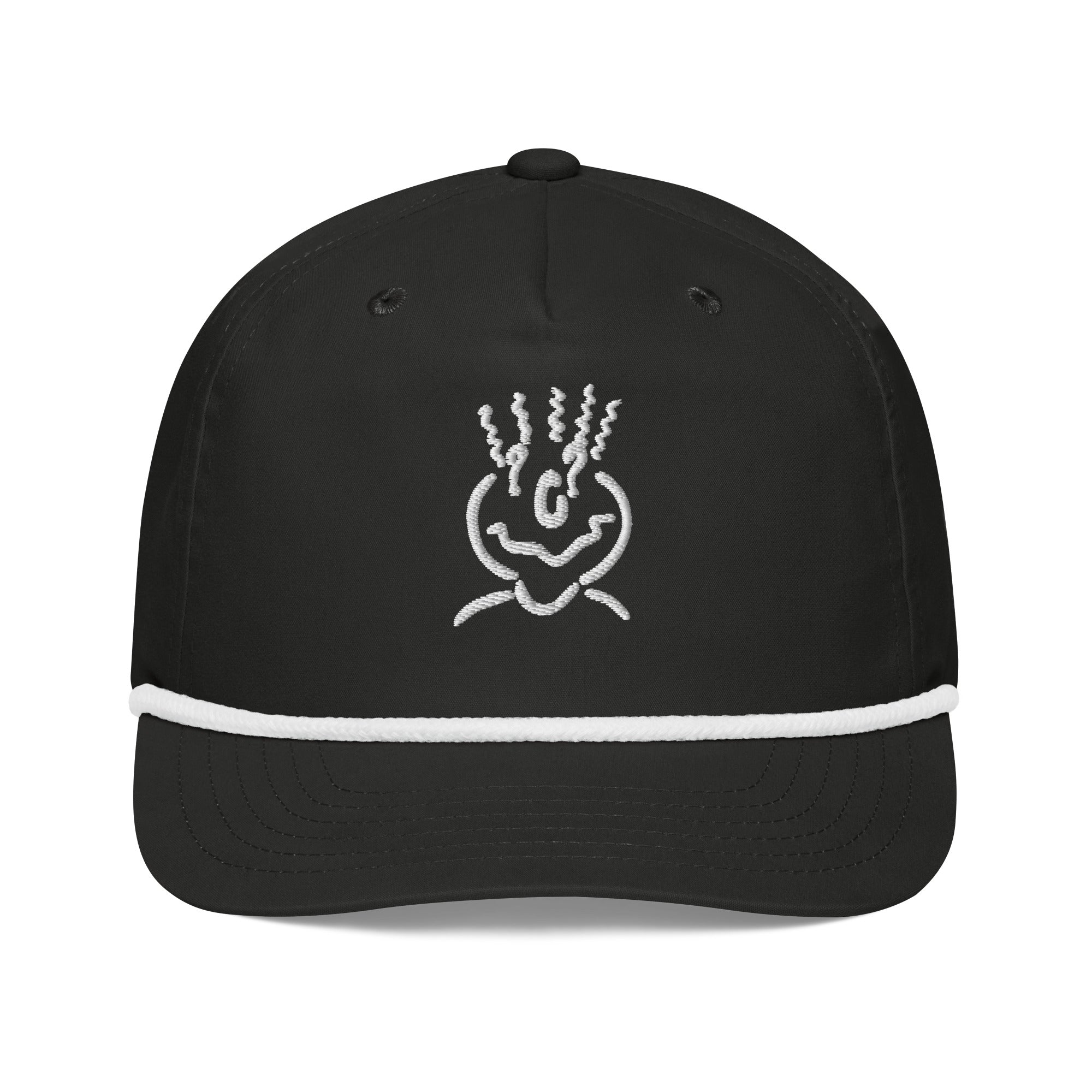 Golf Rope Cap Embroidered Black & White Unisex