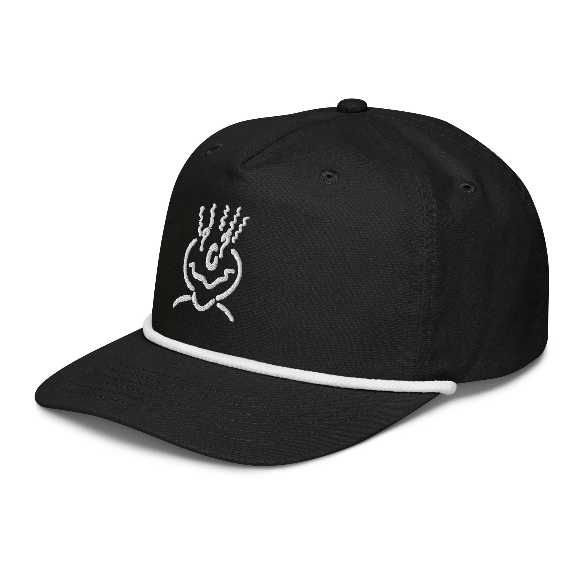 Golf Rope Cap Embroidered Black & White Unisex