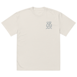 Embroidered Oversized T-Shirt Unisex Beige