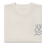 Embroidered Oversized T-Shirt Unisex Beige