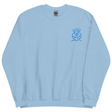 Cotton Embroided Crewneck Sweater Unisex Light Blue