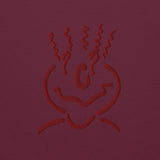 Cotton Embroided Crewneck Sweater Unisex Burgundy