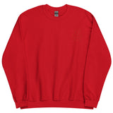 Cotton Embroided Crewneck Sweater Unisex Red