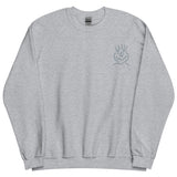 Cotton Embroided Crewneck Sweater Unisex Gray