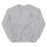 Cotton Embroided Crewneck Sweater Unisex Gray