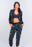Bomber Jacket and Jogger Pant Polka Dot Set- Green Unicornio Azul 