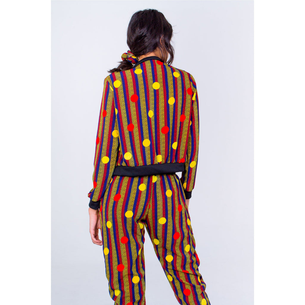 Bomber Jacket and Jogger Pant Polka Dot Set- Red Unicornio Azul 