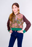Multicolored Teen Hoodie- Flower Print Unicornio Azul 