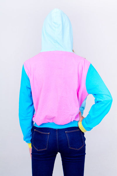 Multicolored Teen Hoodie- Light Blue Unicornio Azul 