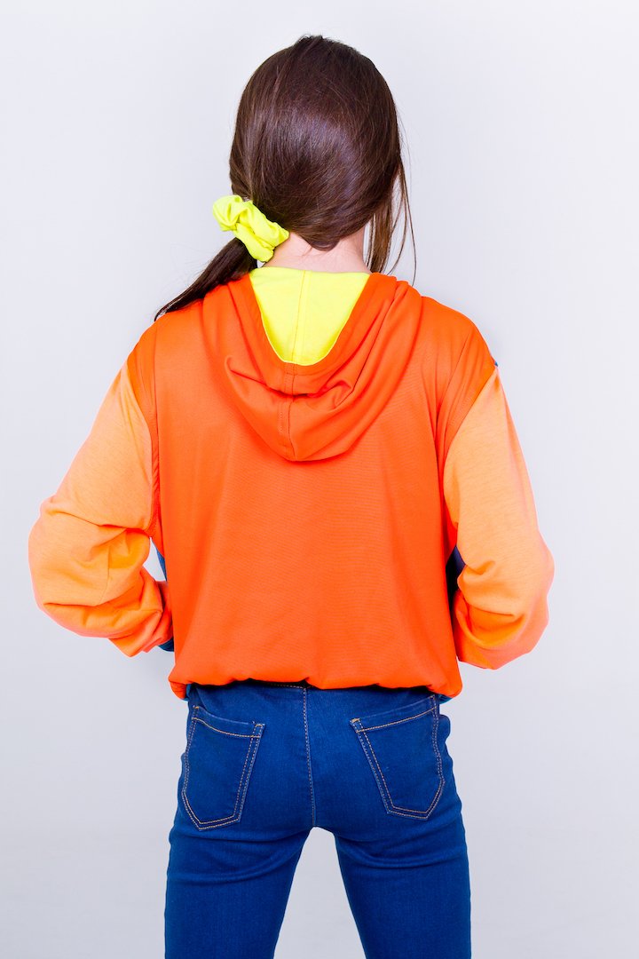Multicolored Teen Hoodie- Deep Blue Unicornio Azul 