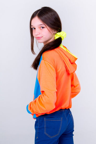 Multicolored Teen Hoodie- Deep Blue Unicornio Azul 
