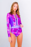 Kite Surf Swimsuit- Fuchsia Unicornio Azul 