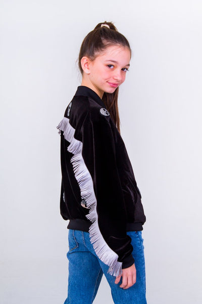 Retro Skull Teen Bomber Unicornio Azul 