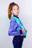 Firefly Teen Silk Bomber- Blue/Turquoise Unicornio Azul 