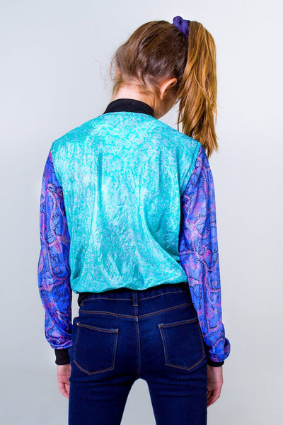 Firefly Teen Silk Bomber- Blue/Turquoise Unicornio Azul 