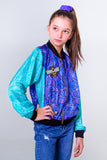 Firefly Teen Silk Bomber- Turquoise/Blue Unicornio Azul 