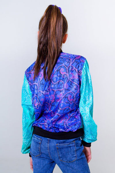 Firefly Teen Silk Bomber- Turquoise/Blue Unicornio Azul 