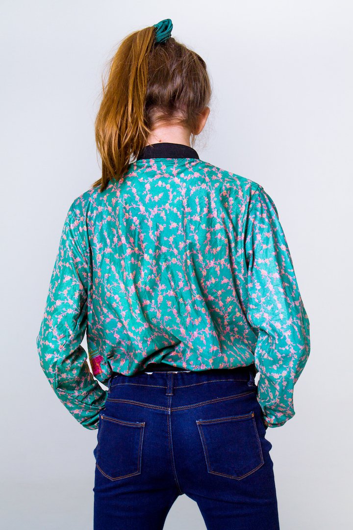 Firefly Teen Silk Bomber- Green Unicornio Azul 