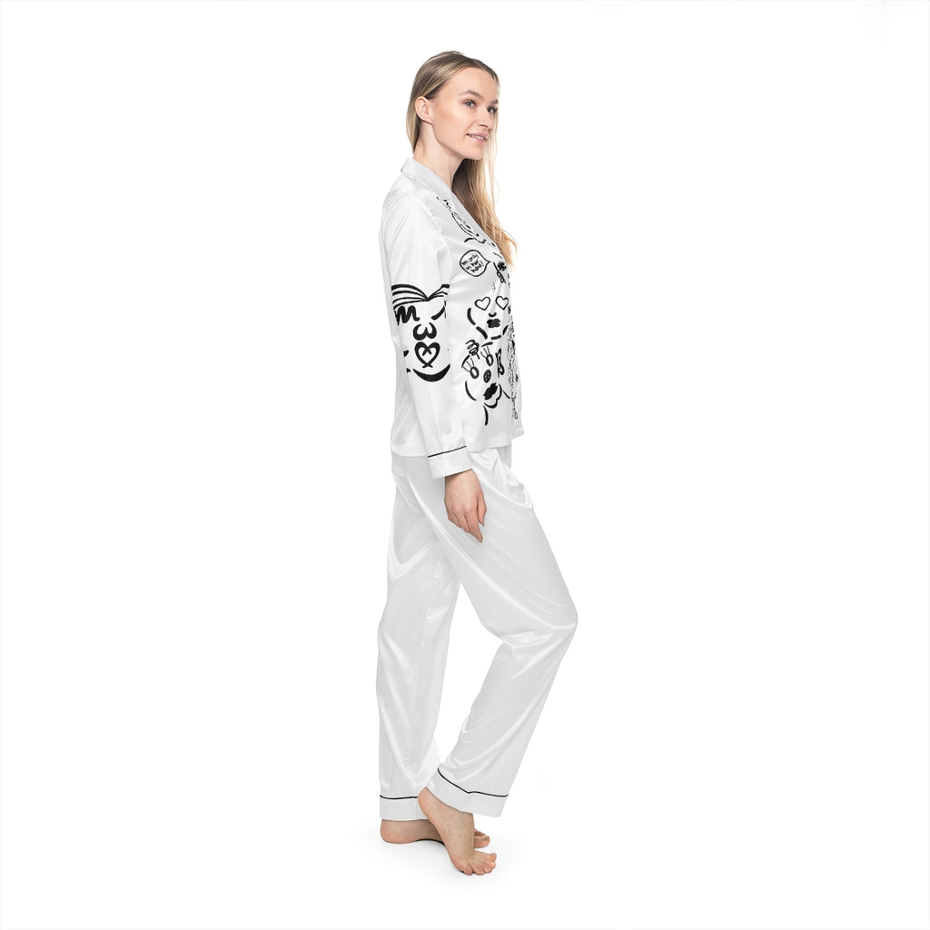 Women's Satin Pajamas (AOP)