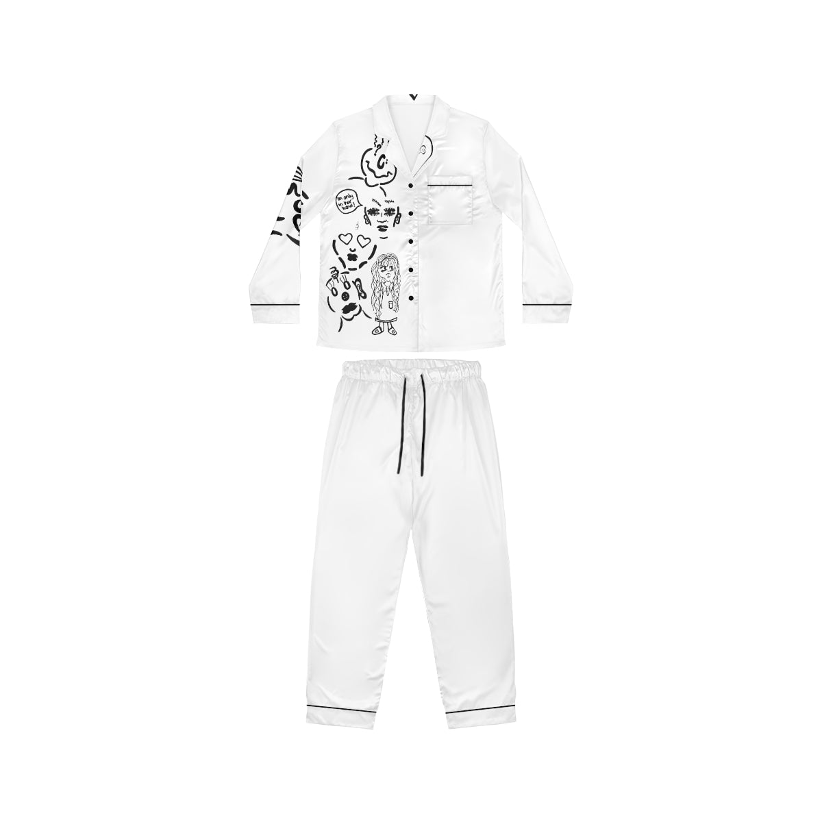 Women's Satin Pajamas (AOP)