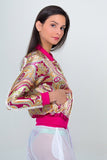 Bomber and Jogger Pant Beach Set- Fuchsia/Green Unicornio Azul 